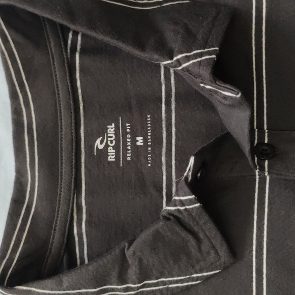 97. Rip Curl Plain Stripe Polo | Color: Washed Black - Picture 5 of 6